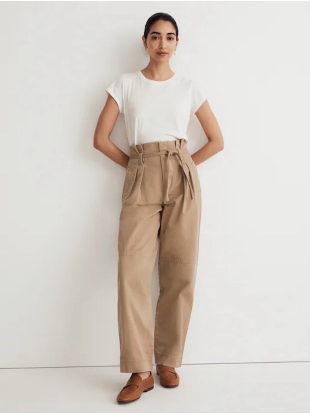 NWT, Madewell Tan Regenerative Chino Pants with Belt